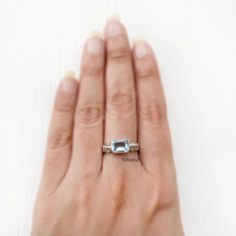 Blue Topaz Silver Ring