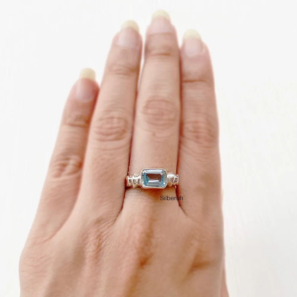 Blue Topaz Silver Ring