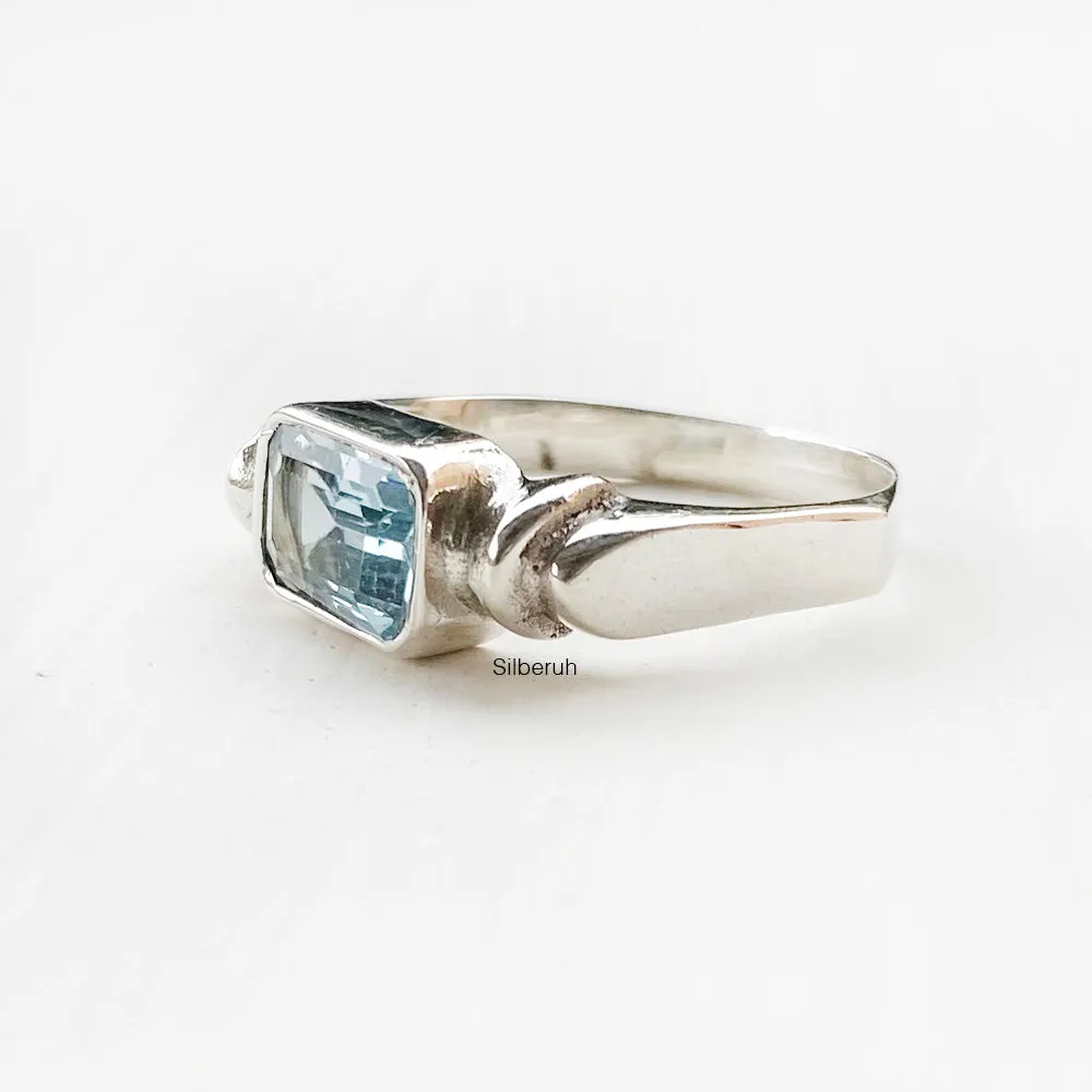 Blue Topaz Silver Ring