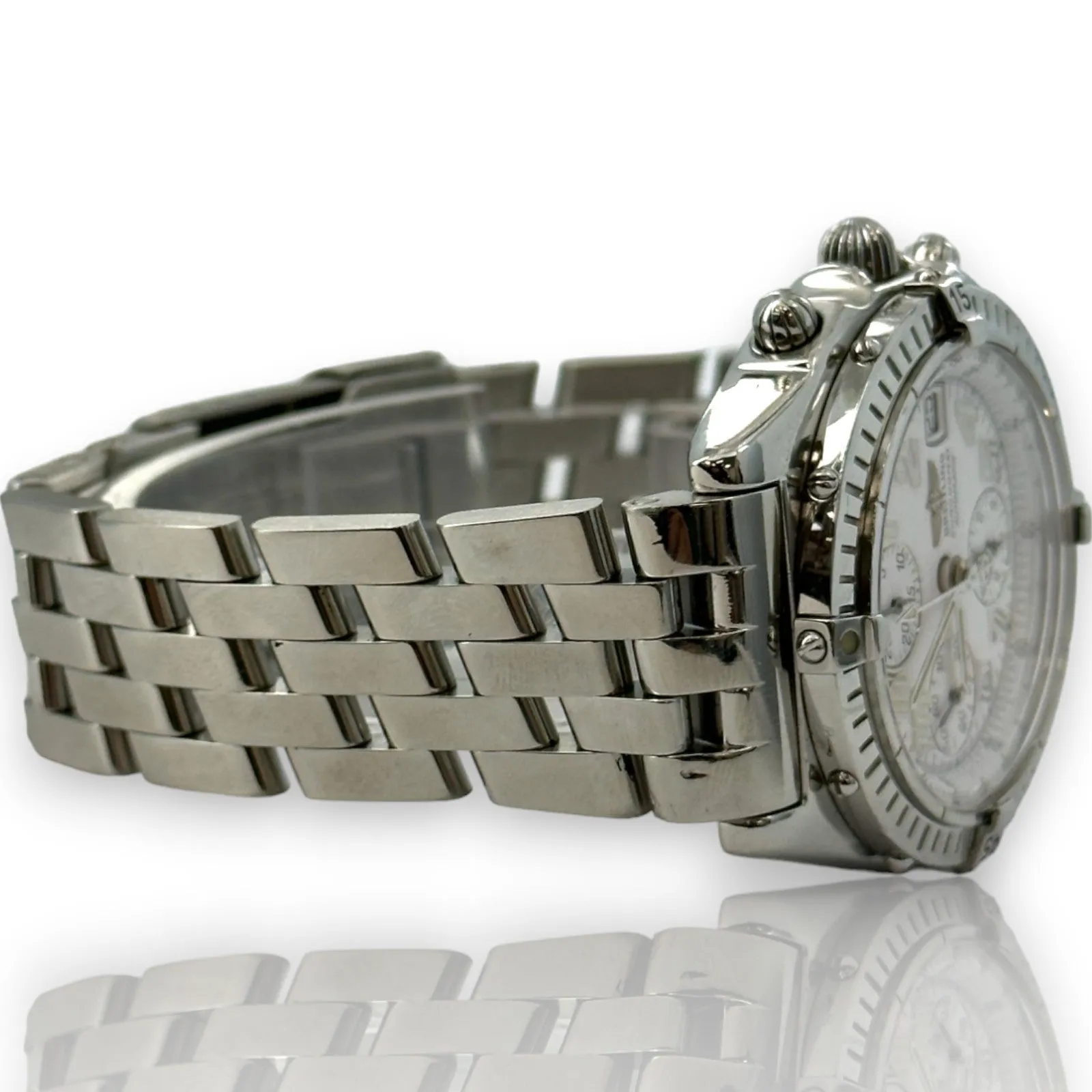 Breitling Chronomat Blackbird A13350 40mm White Dial Watch