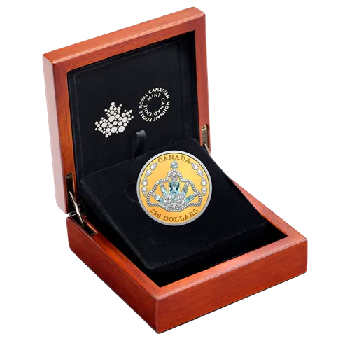 Canada Gold 2020 $250 HM QE II Brazilian Aquamarine Tiara 1.93oz, .9999