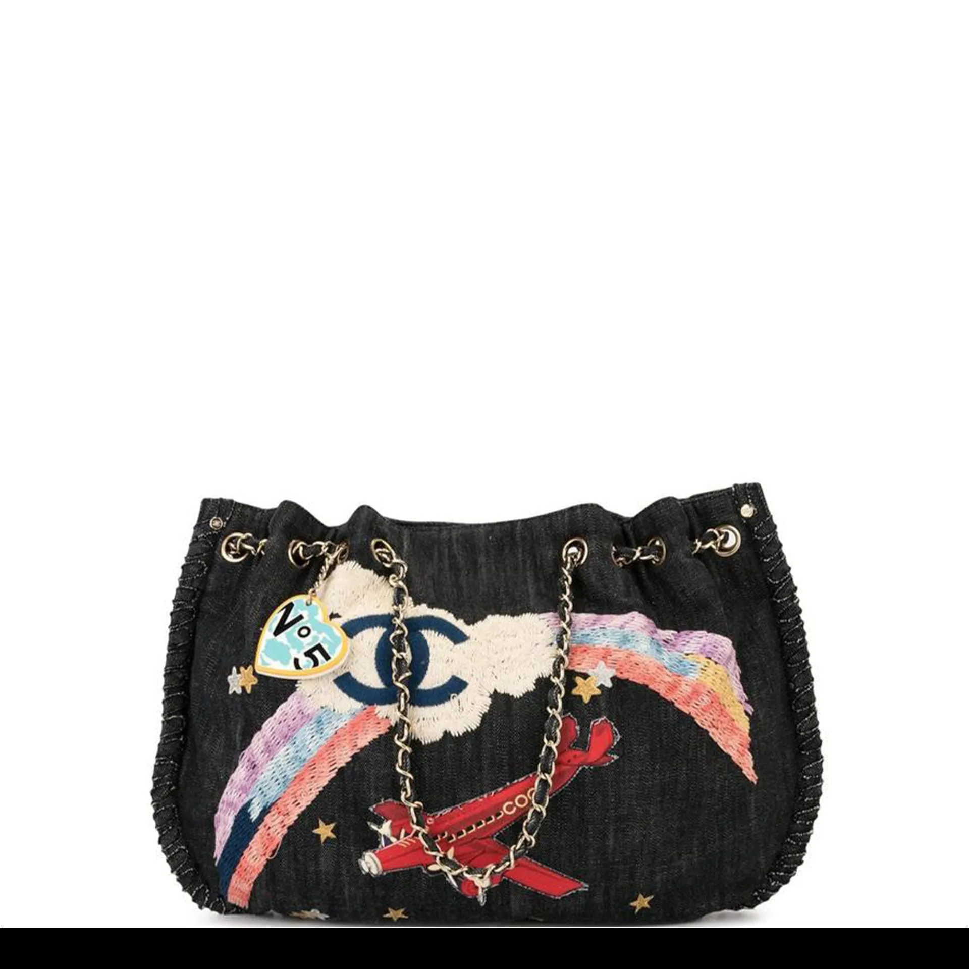 Chanel Rare Denim Airplane Mixed Media Tote