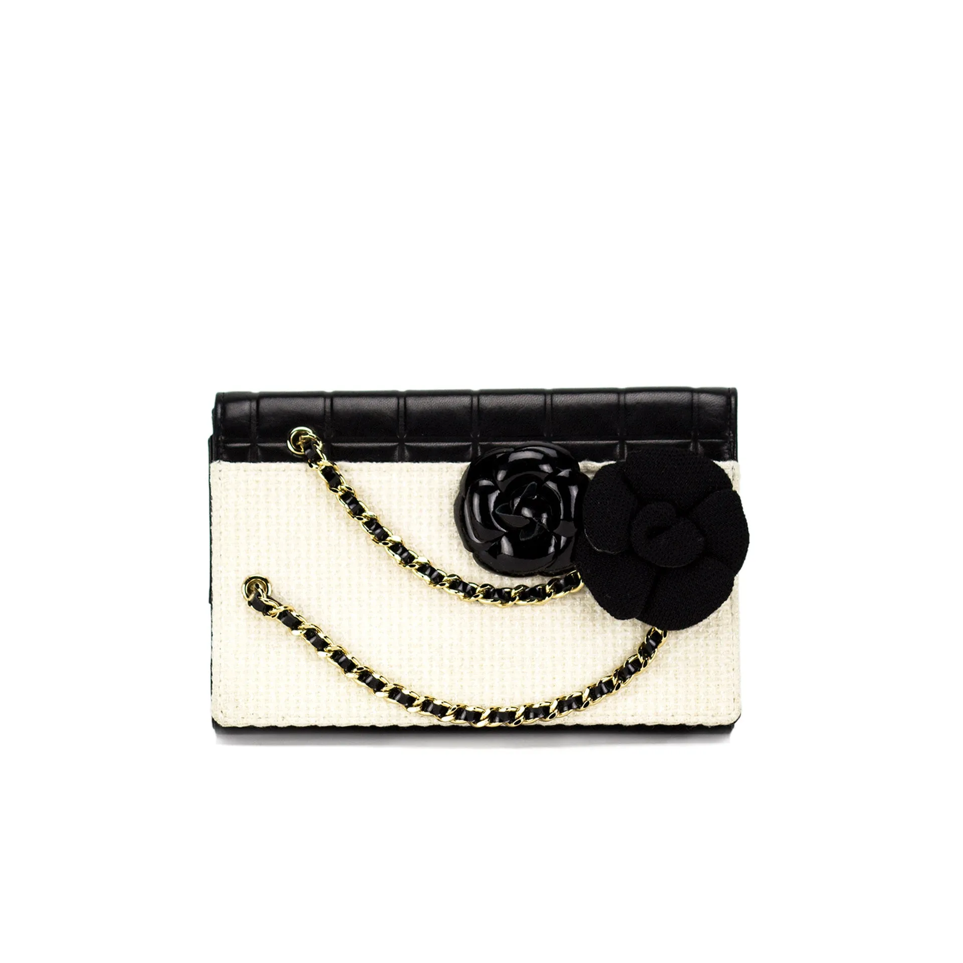 Chanel Rare Tweed Iconic Vintage Camelia Clutch