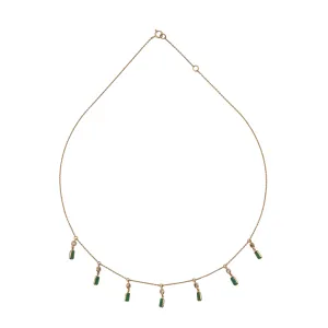 Chelsea Emerald and Diamond Necklace, 18k Yellow Gold