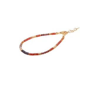 Coral, Carnelian, Garnet, Ruby, Jasper and Zircon 3mm Necklace and Bracelet 24K Fair Trade Gold Vermeil