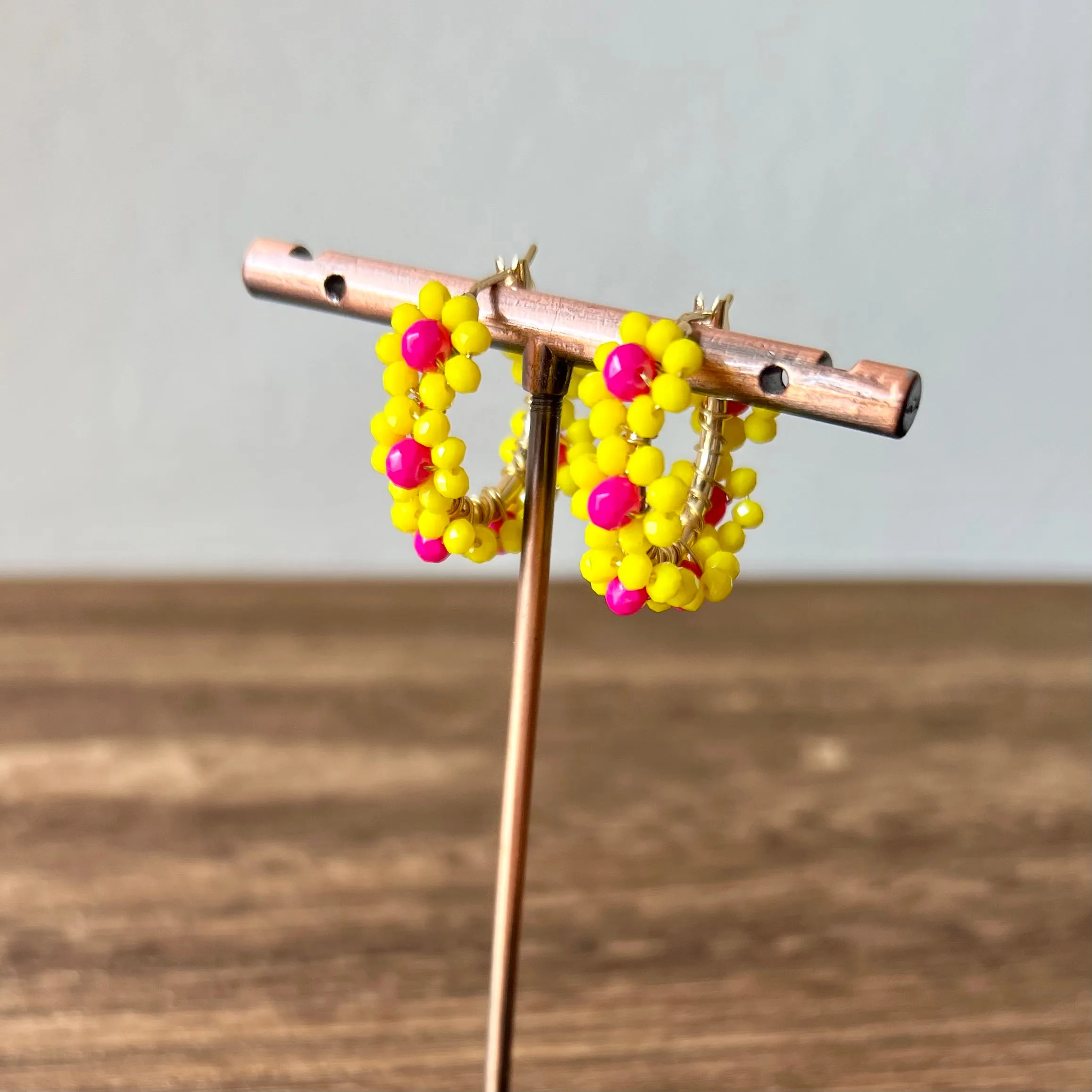 Crystal Daisy Hoopies - OOAK