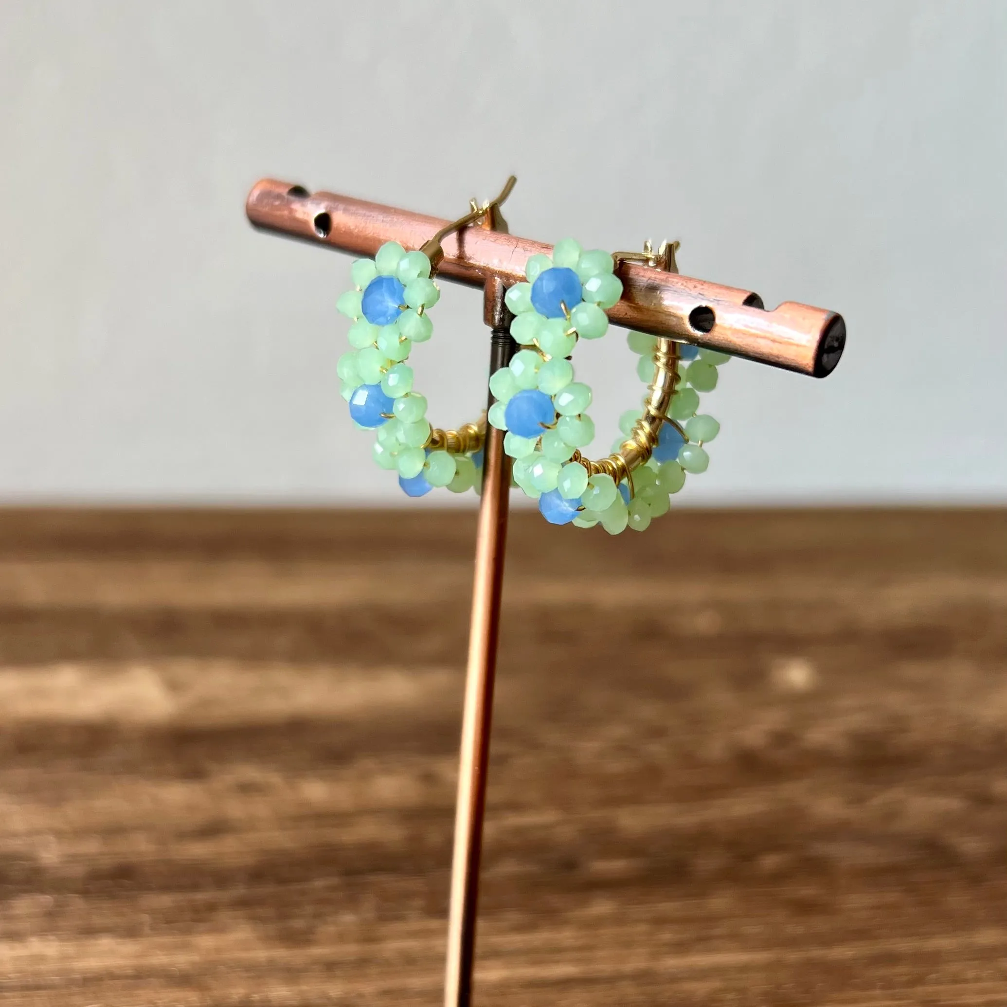 Crystal Daisy Hoopies - OOAK