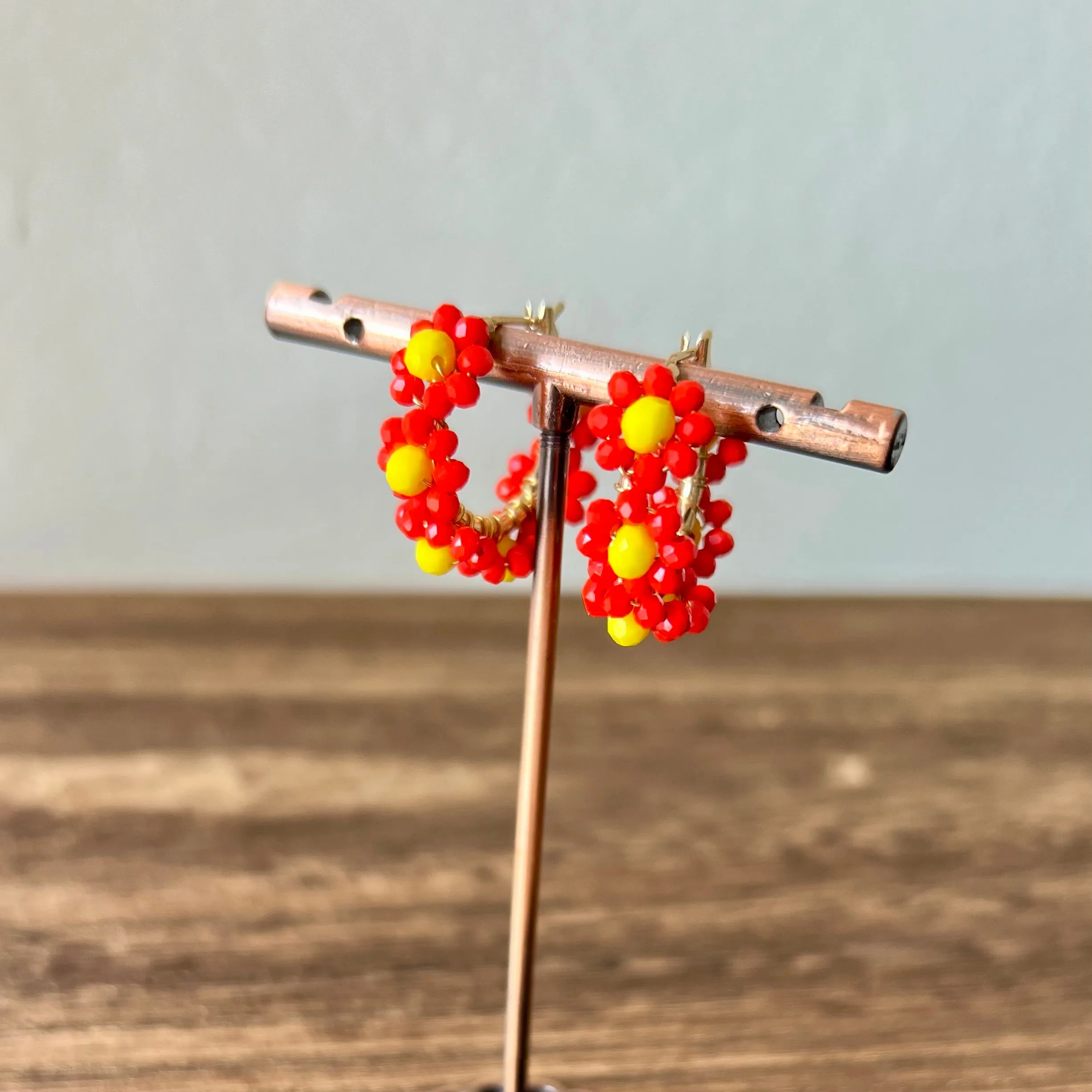 Crystal Daisy Hoopies - OOAK