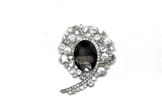 Crystal Rhinestone Love Brooch 2" x 2.50" - 1 Piece
