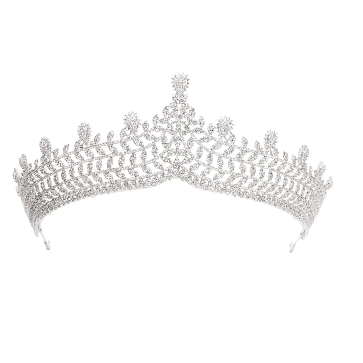 Cubic zirconia wedding bridal tiara diadem hair jewelry A90043