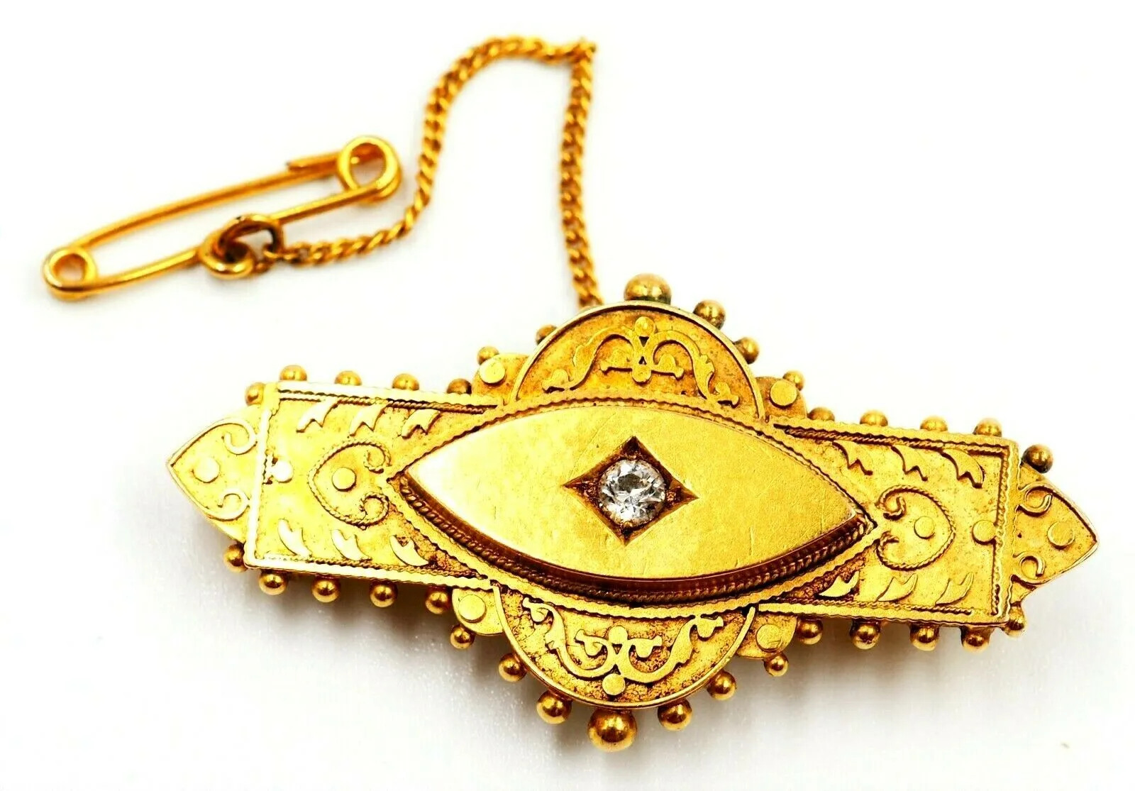 Diamond 15ct Yellow Gold Memorial Brooch
