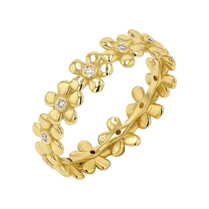 Diamond Flower Eternity Band