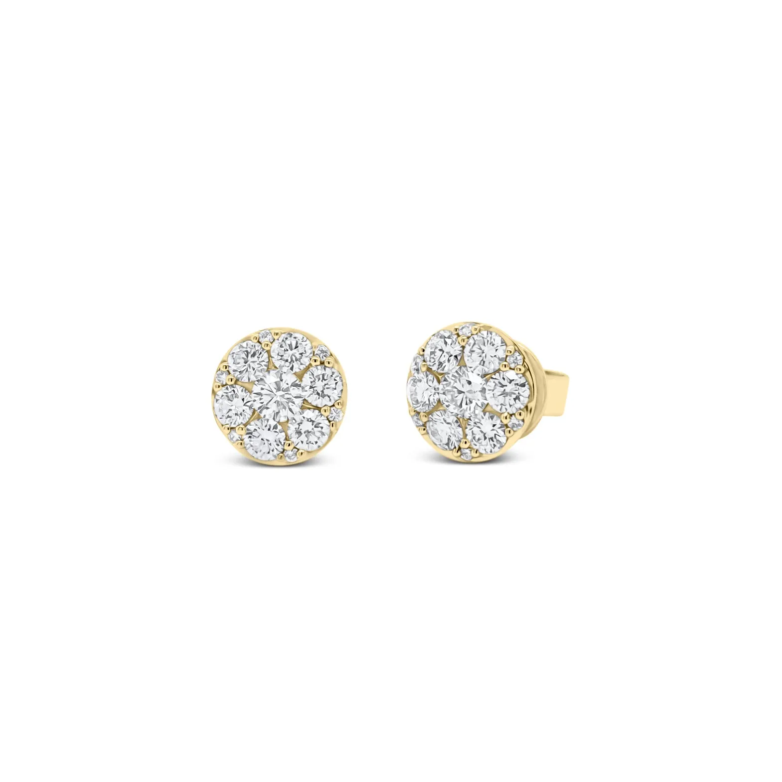 Diamond Round Halo Stud Earrings