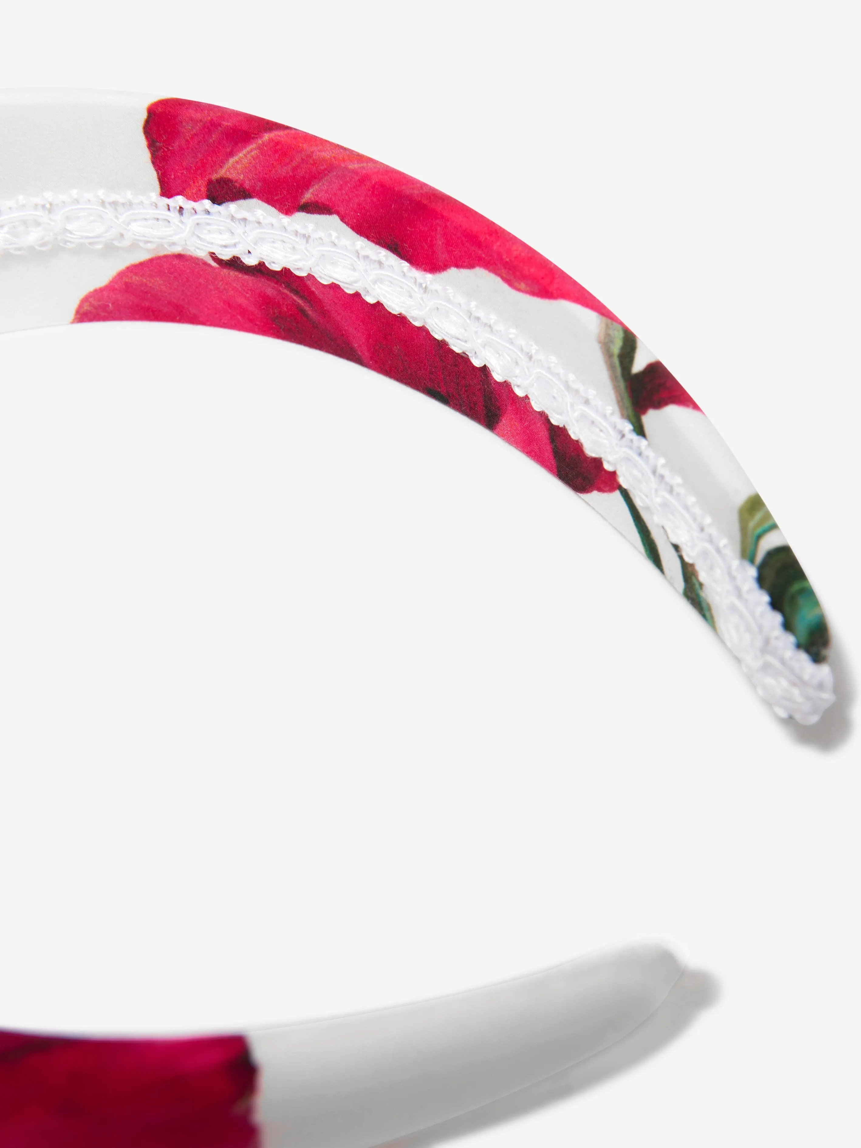 Dolce & Gabbana Girls Poppy Print Headband in White