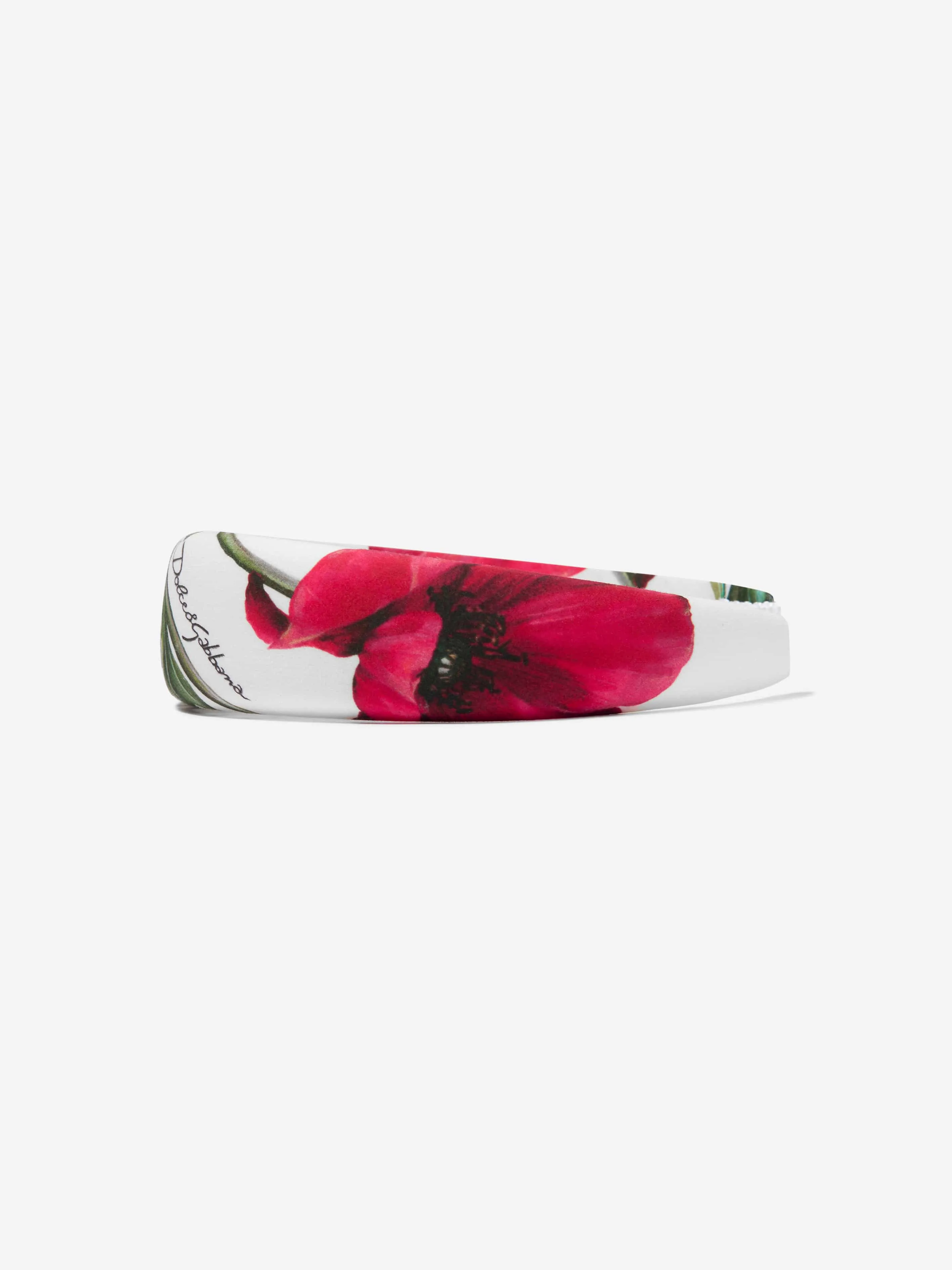 Dolce & Gabbana Girls Poppy Print Headband in White