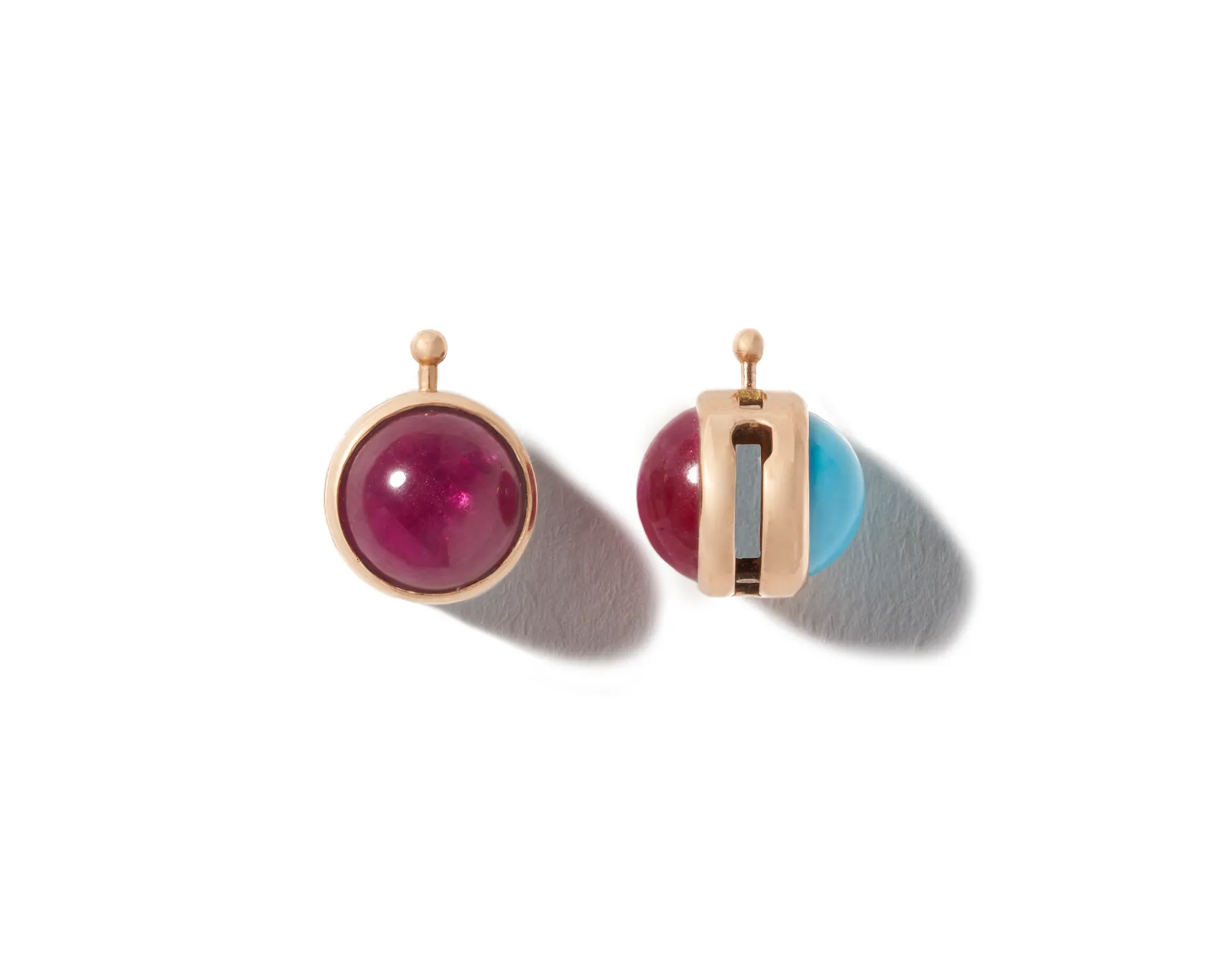 Drop Lozenge with Greenland Ruby and Turquoise