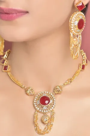 Egyptian Mala Set-OLJ-747-Golden And Ruby