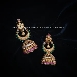Elegant Matte Style Jhumki Earrings with Pearls
