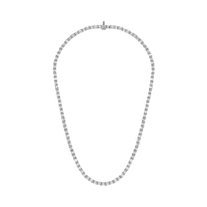 Emerald Cut & Round Diamond Tennis Necklace