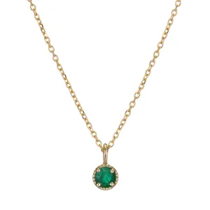Emerald Milgrain Necklace (ready to ship option)*