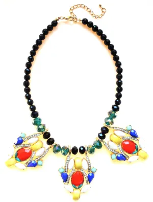 Fiesta Crystal Beaded Statement Necklace