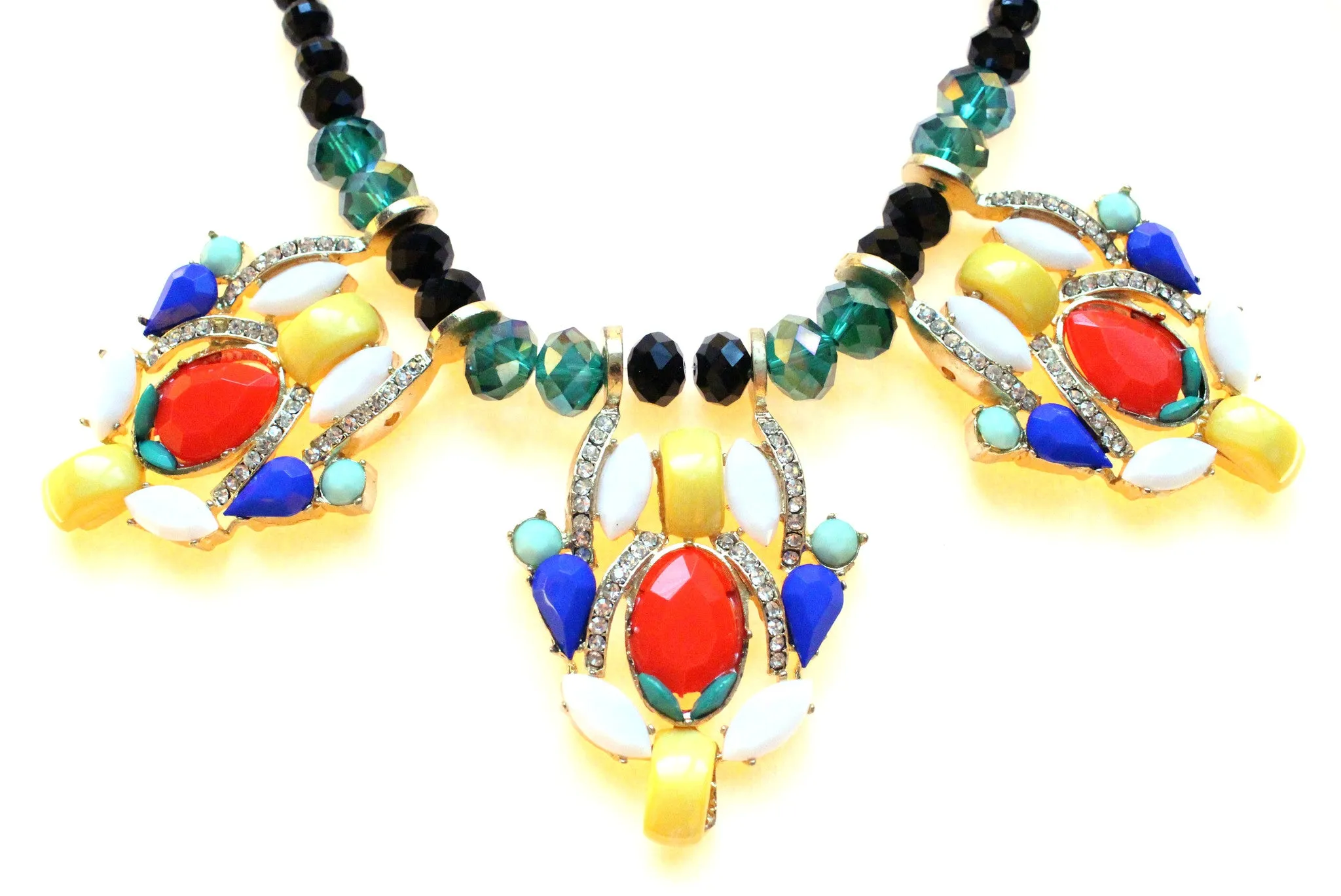Fiesta Crystal Beaded Statement Necklace