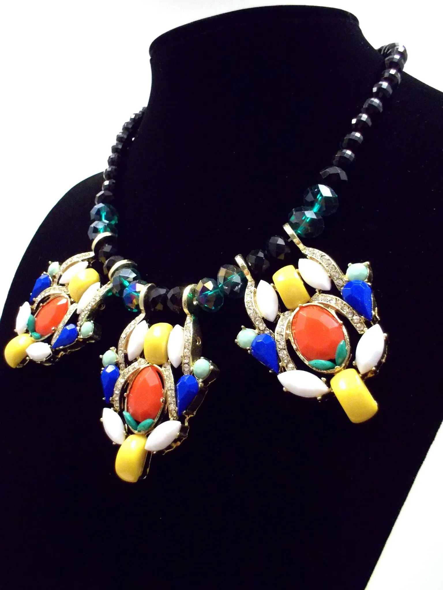 Fiesta Crystal Beaded Statement Necklace