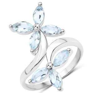 Floral Aquamarine Engagement Ring