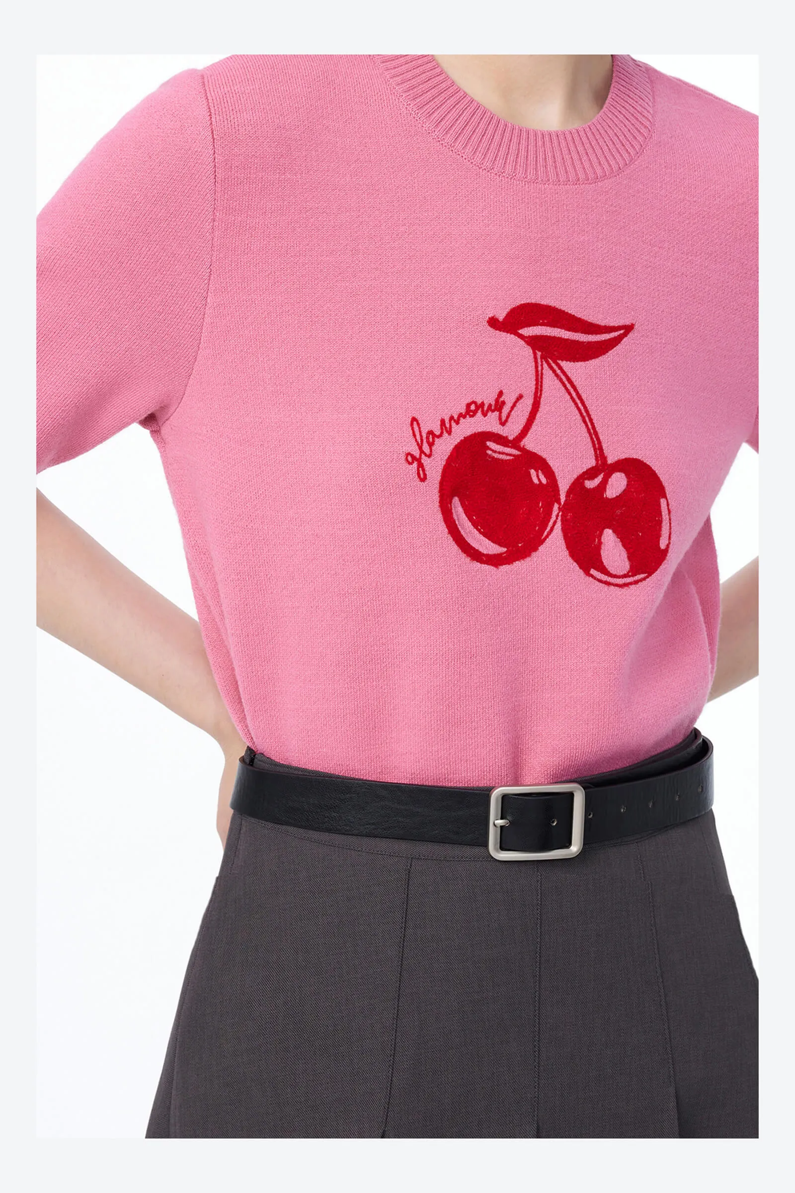 Fun Cherry Inlay Sweater