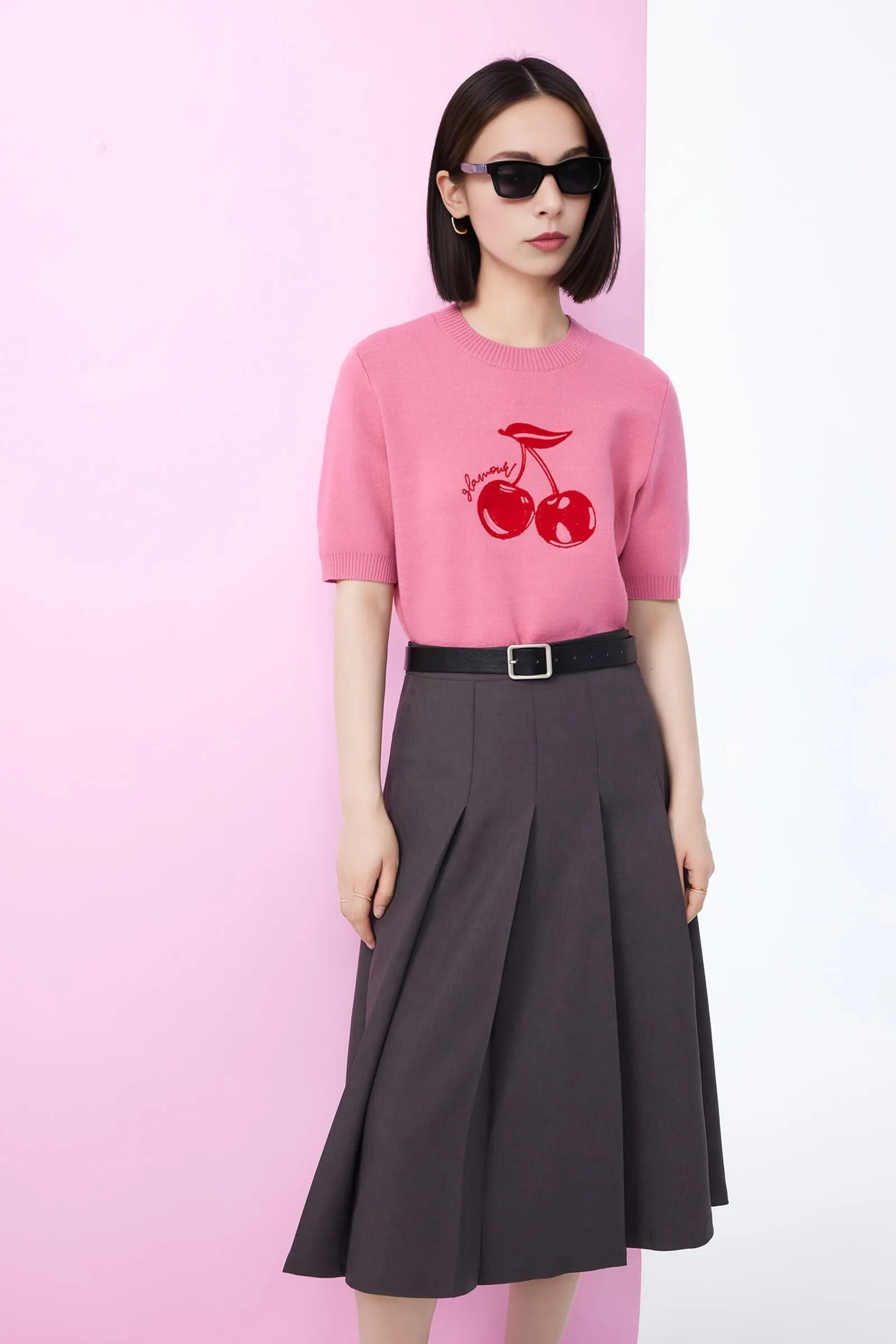Fun Cherry Inlay Sweater