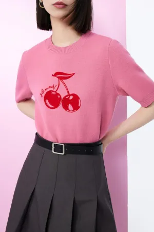 Fun Cherry Inlay Sweater
