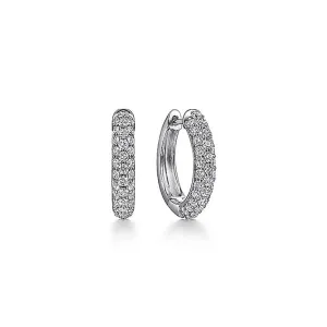 Gabriel & Co. 14k White Gold Diamond Pave Huggie Hoop Earrings - .76cttw