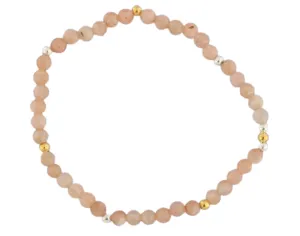 GEM-Bracelet -  Pink Moonstone Round (4-4.5mm)