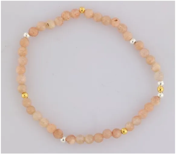 GEM-Bracelet -  Pink Moonstone Round (4-4.5mm)