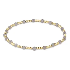 Gemstone Gold Sincerity Pattern 3mm Bead Bracelet - Labradorite