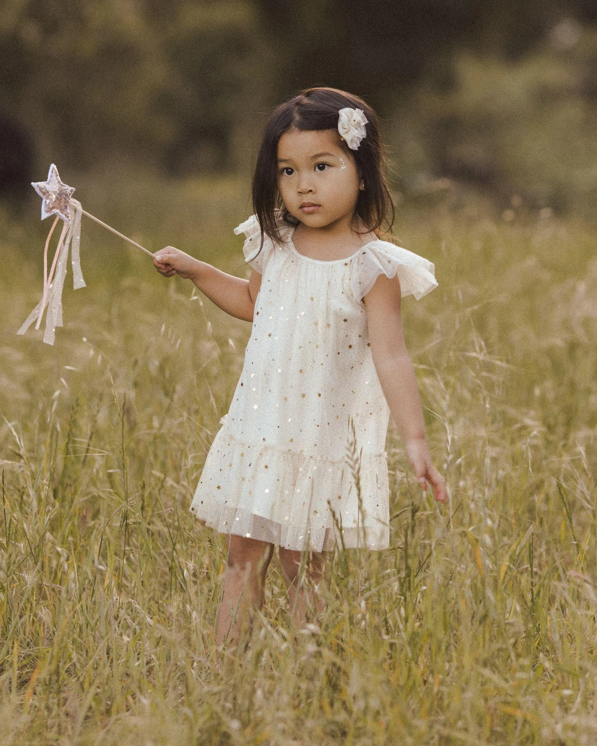 Girls Dresses | Edie Dress- Champagne Stars | Noralee