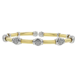 Gold Diamond 7 Station Cuff Bracelet