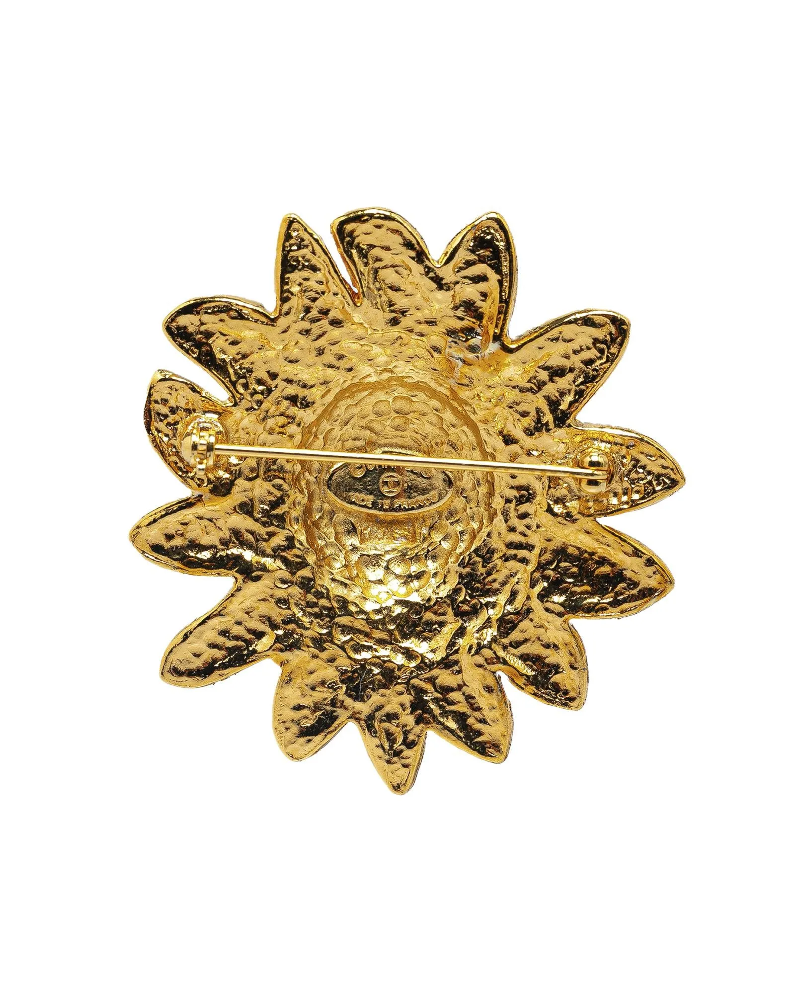Gold Plated Lion Pin Brooch with Back Pin Closure