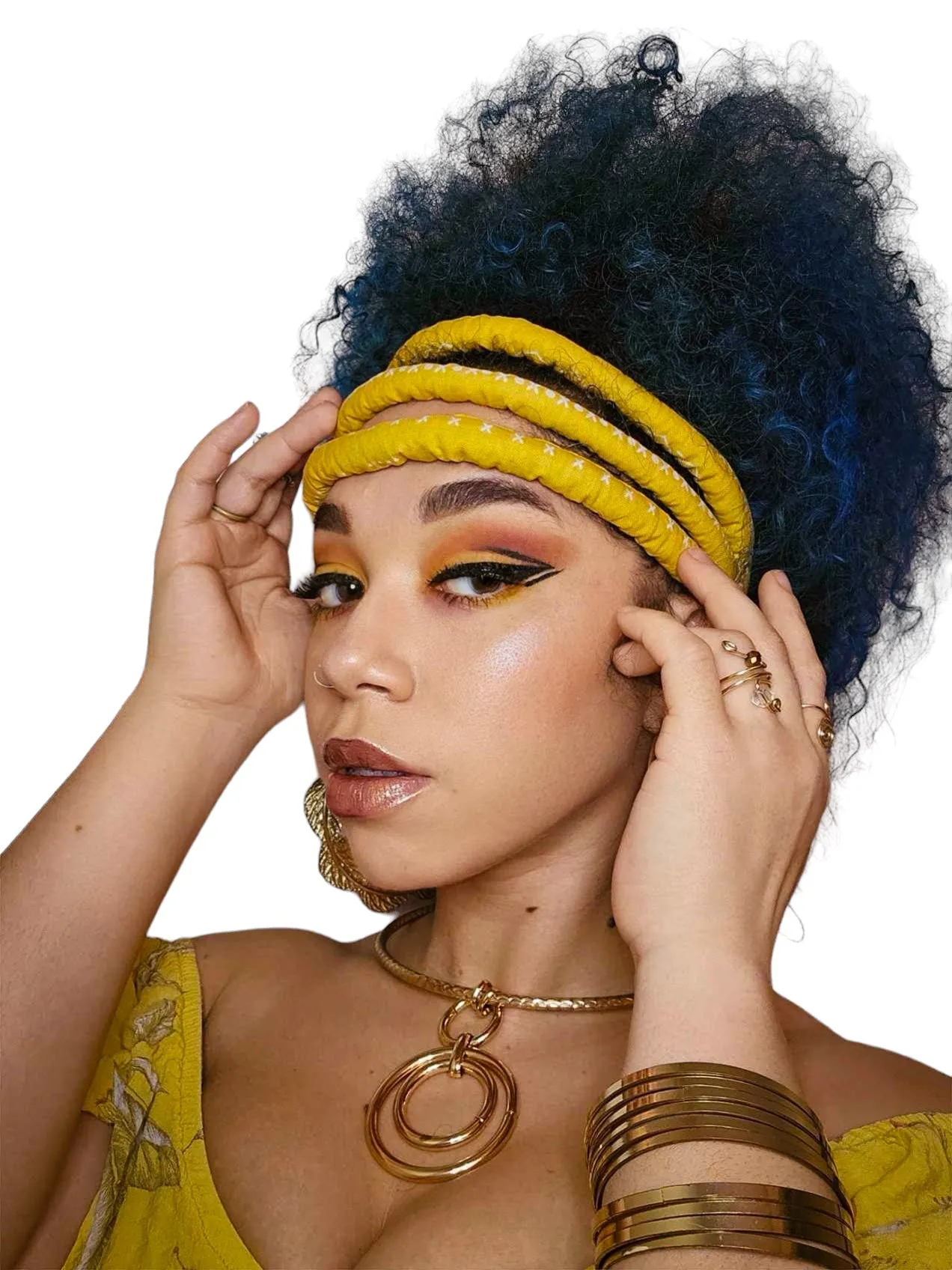 Golden Kente African wax print Headband