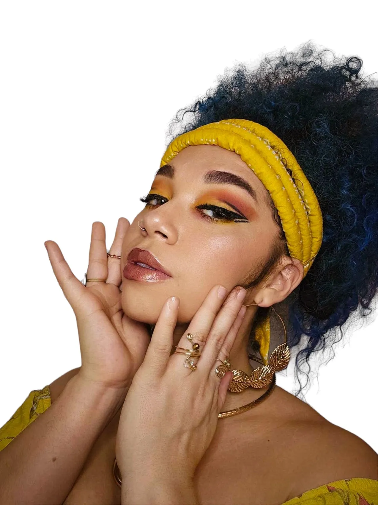 Golden Kente African wax print Headband