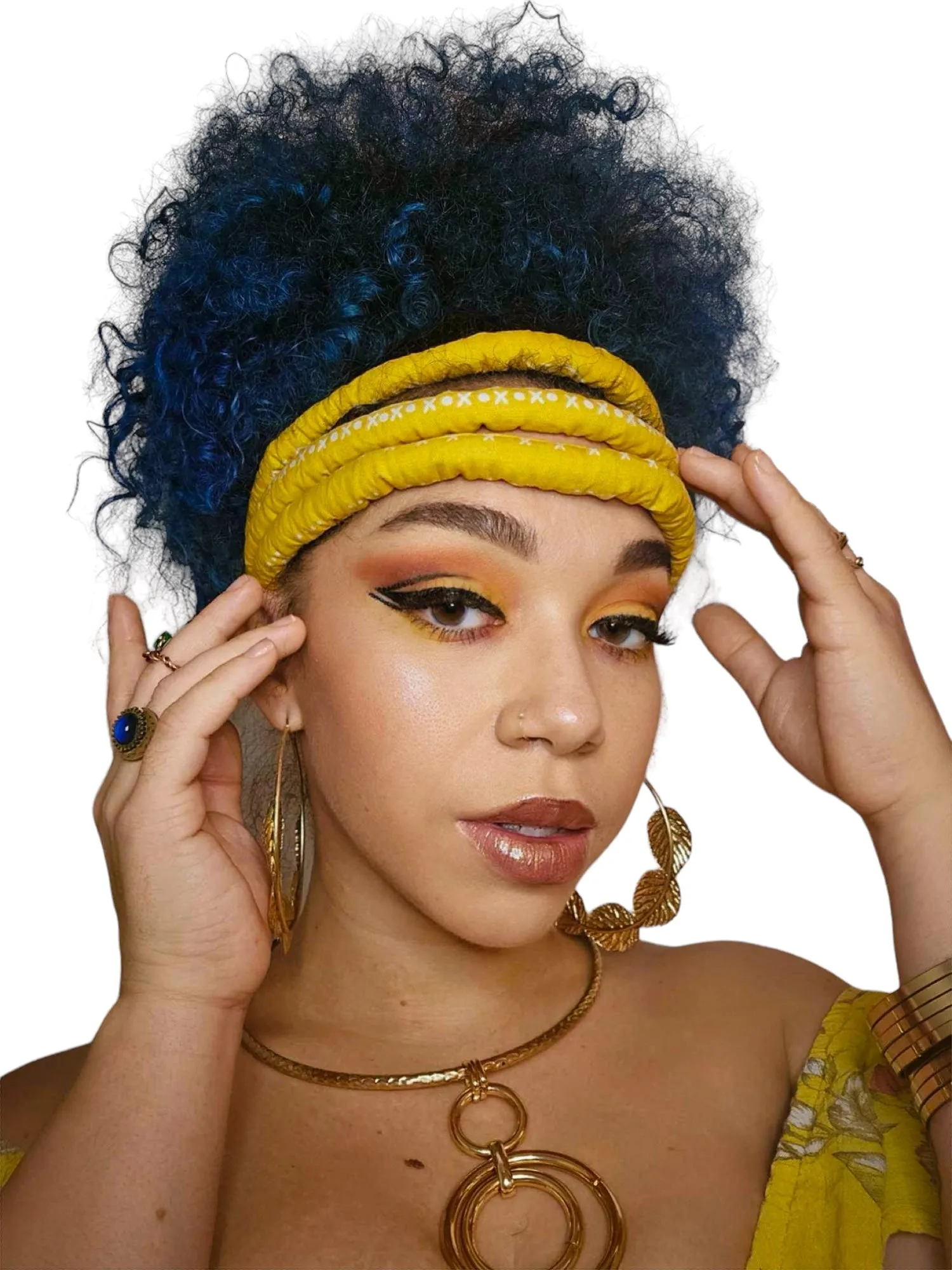 Golden Kente African wax print Headband