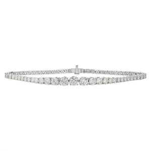 Graduated Round Brilliant Diamond Line Bracelet