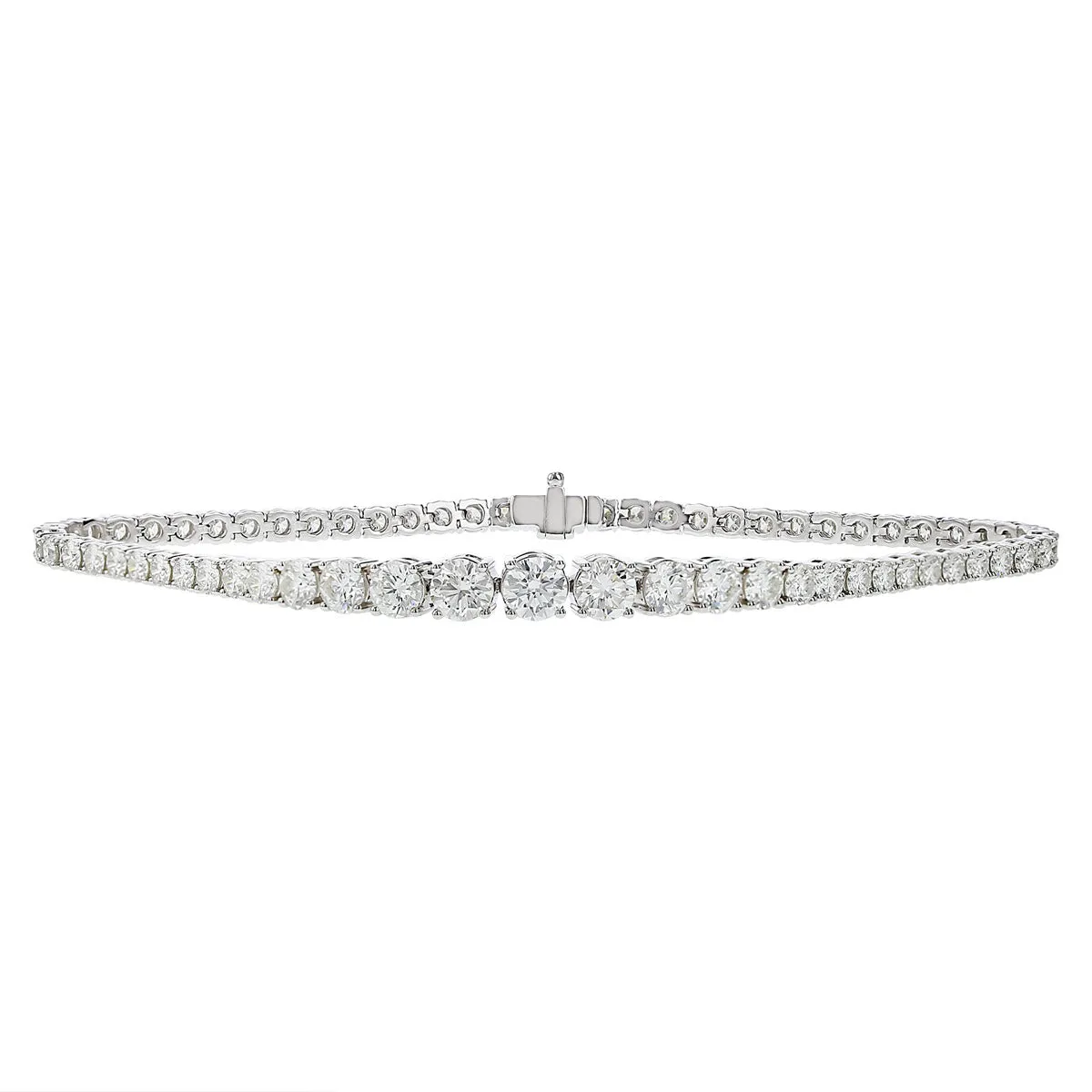 Graduated Round Brilliant Diamond Line Bracelet