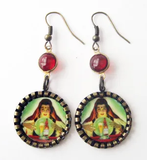 Gypsy Fortune Teller Crystal Ball Earrings