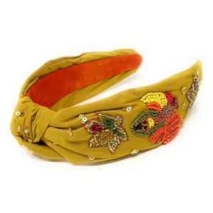 Hand Beaded Gobble Turkey Knot Headband