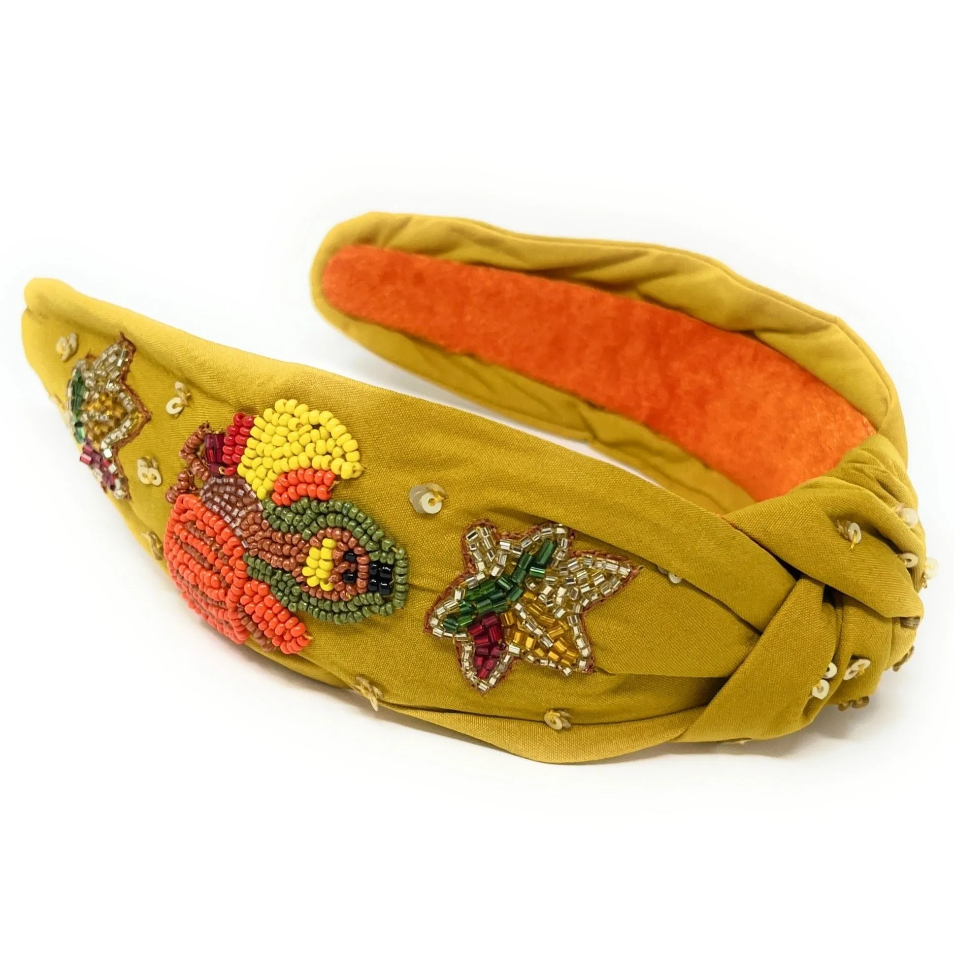 Hand Beaded Gobble Turkey Knot Headband