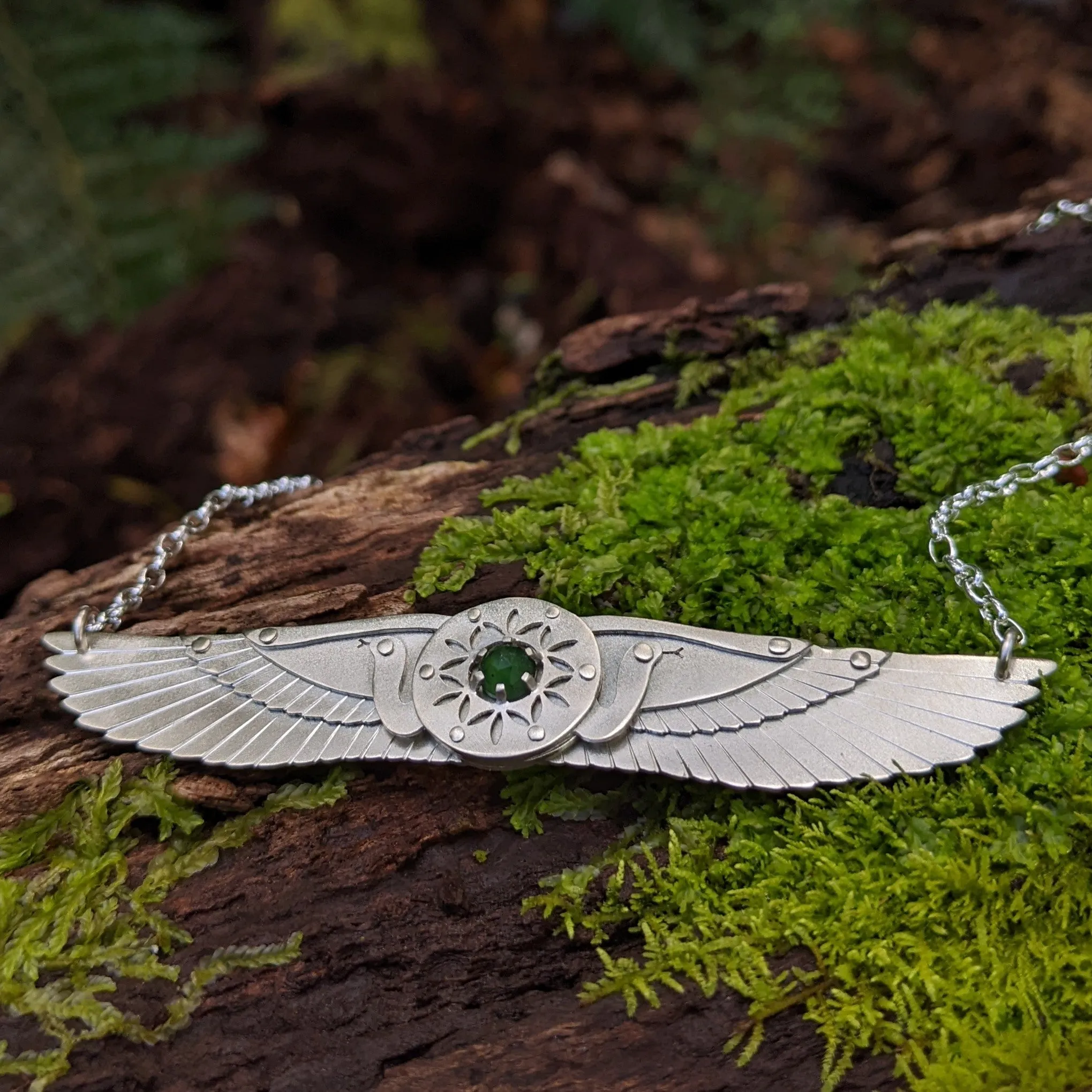 Handcut Serpentine Winged Disk