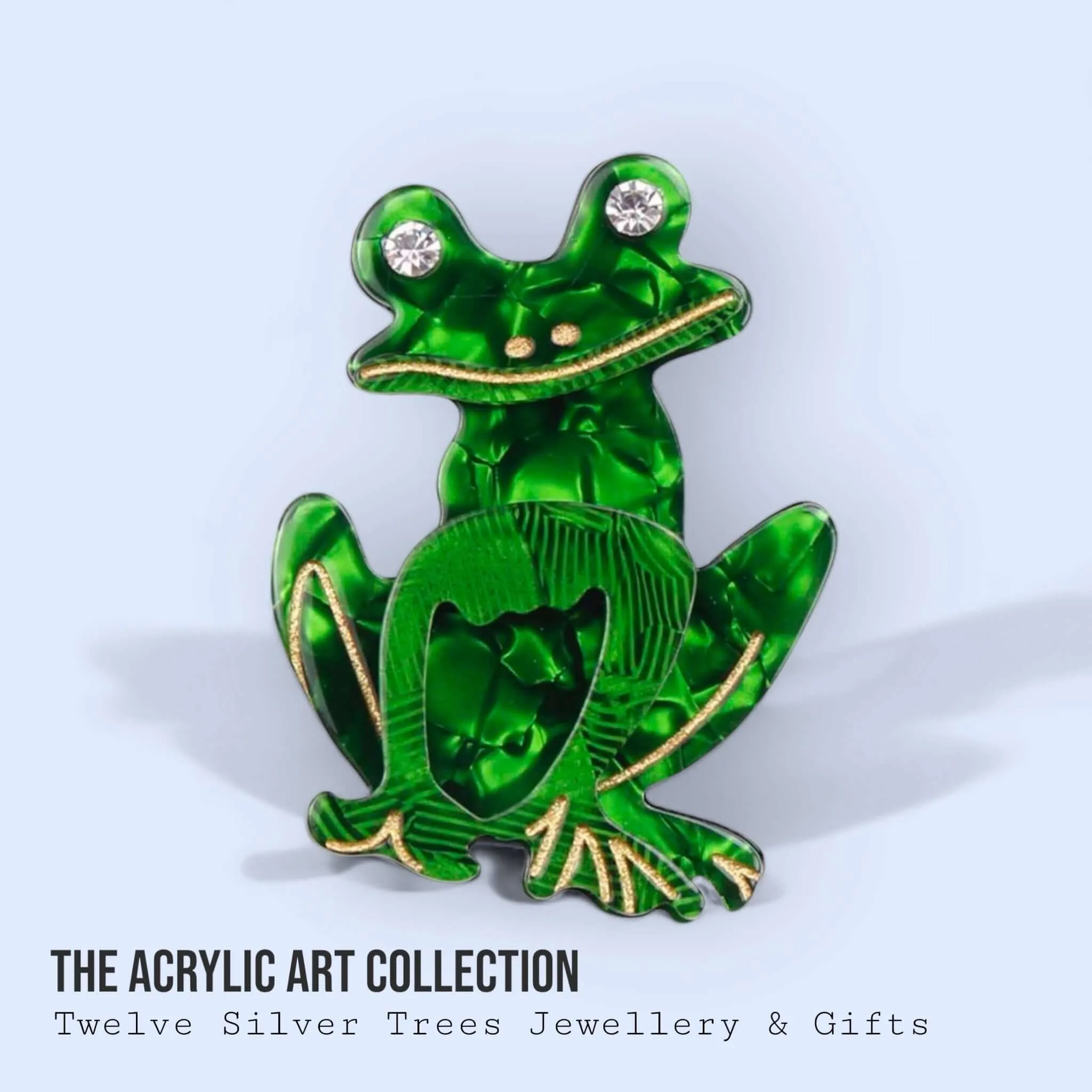 Handmade Acrylic Art Brooch - The Bemused Frog