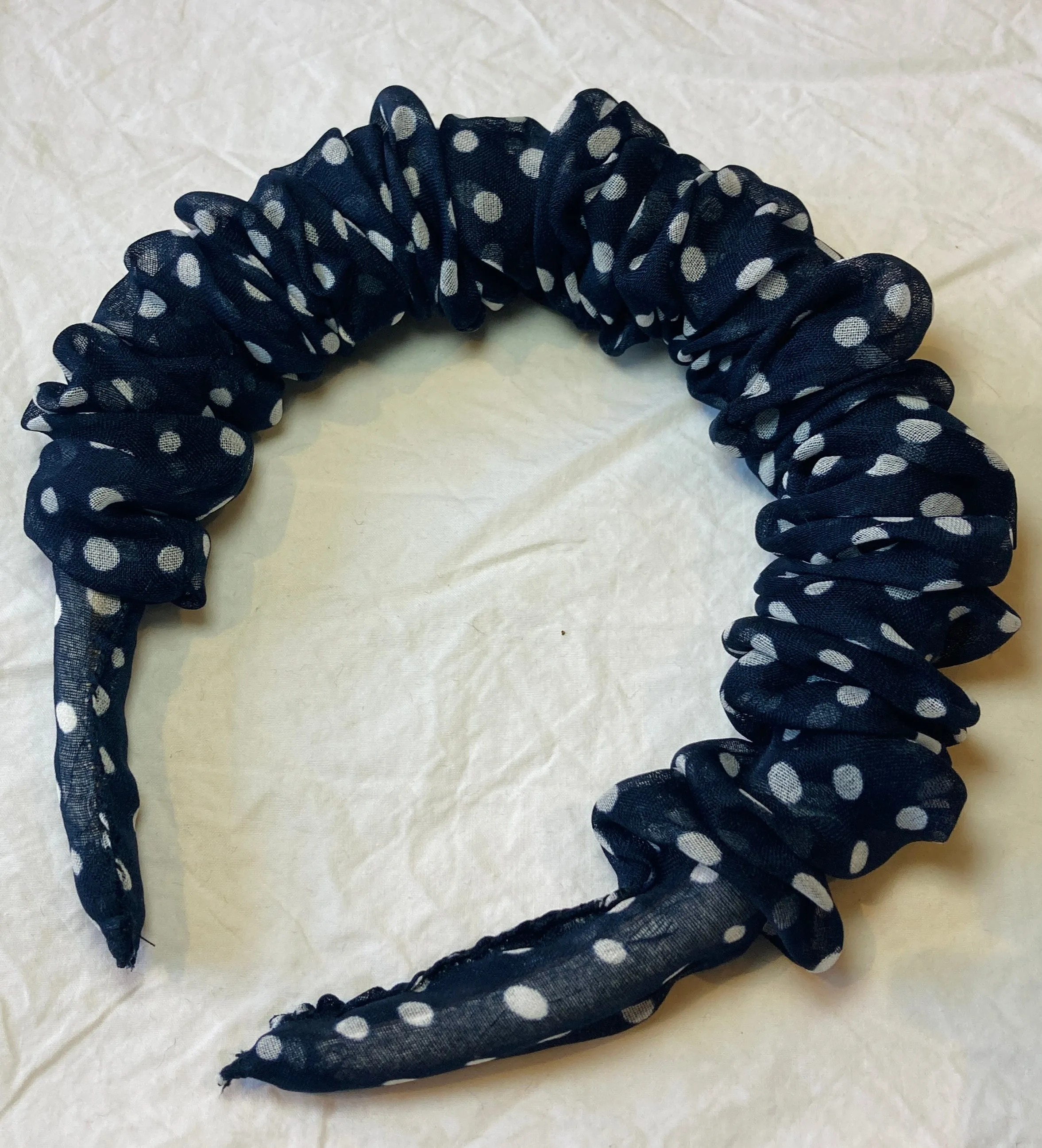 Handmade Polka Dot Sheer Ruffled Headband