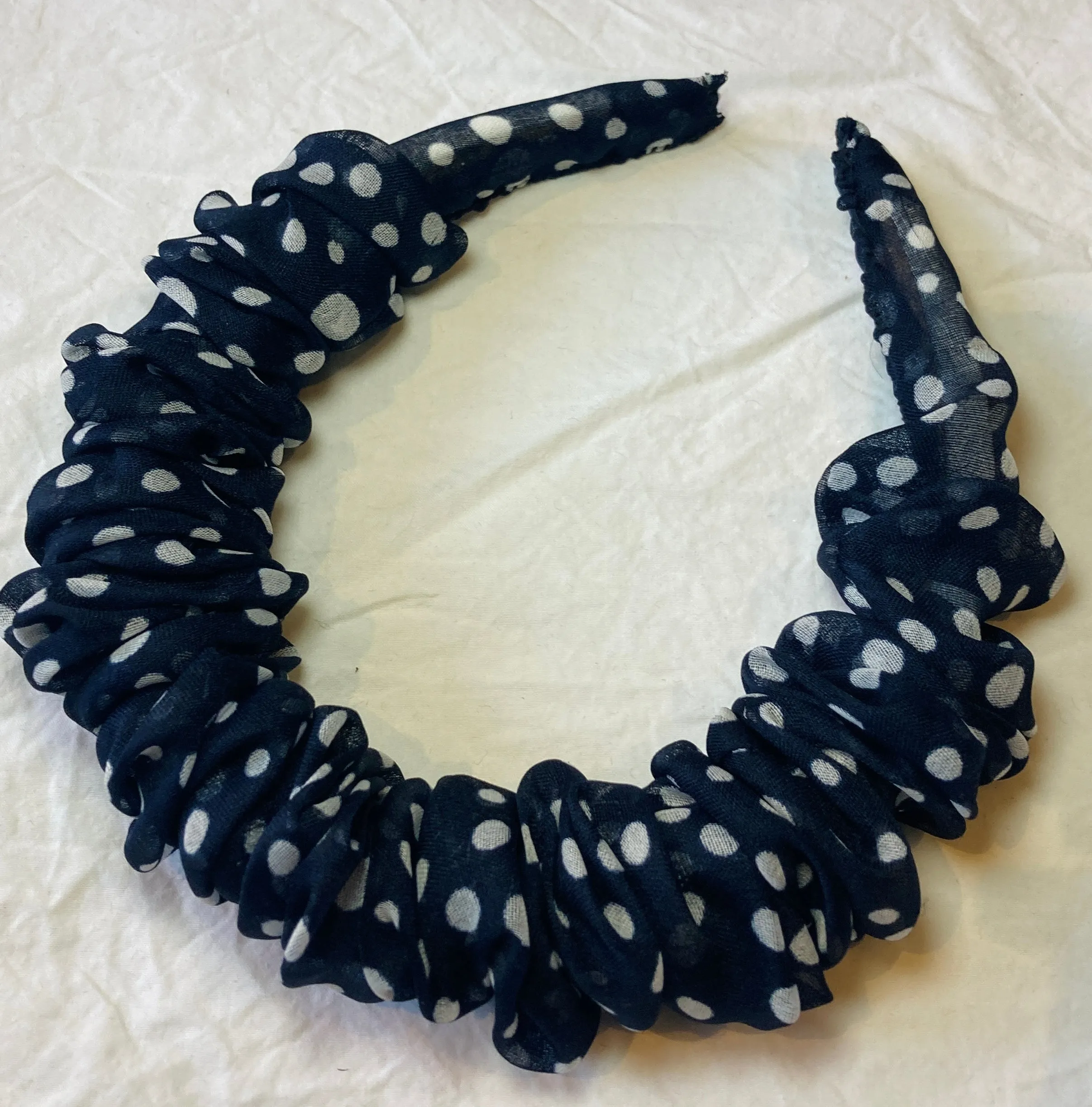 Handmade Polka Dot Sheer Ruffled Headband